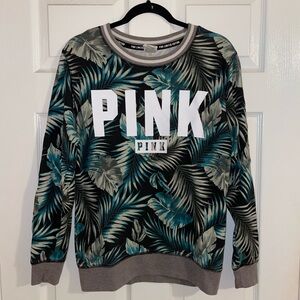 Victoria’s Secret PINK Limited Edition Palm Leaves Tropic Crew Sweatshirt